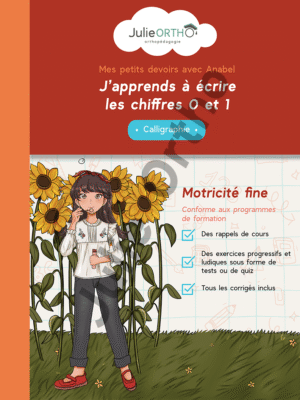 J'apprends à écrire les chiffres 0 et 1
