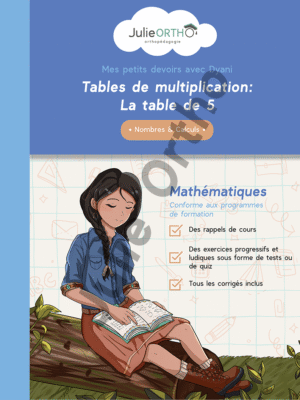 Tables de multiplication: Table de 5